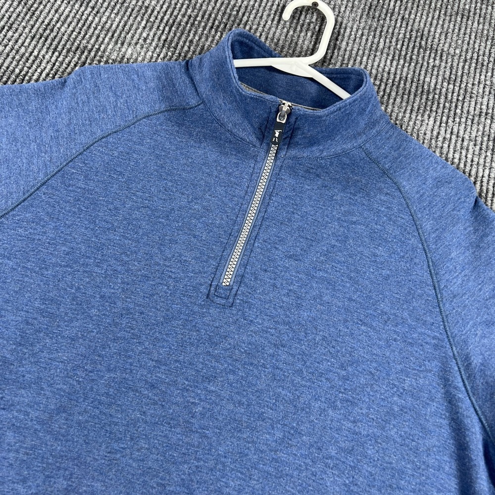 F&G Tech Sweatshirt Pullover Mens Large Blue Long Sleeve 1/4 Zip Golf Casual